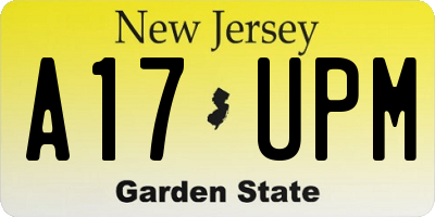 NJ license plate A17UPM