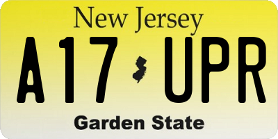 NJ license plate A17UPR