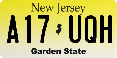 NJ license plate A17UQH