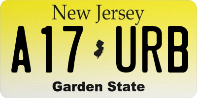 NJ license plate A17URB