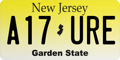 NJ license plate A17URE