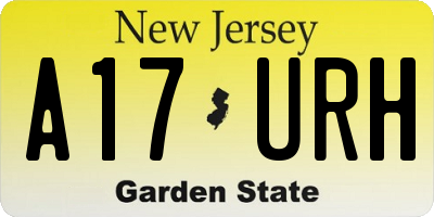 NJ license plate A17URH
