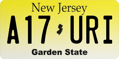 NJ license plate A17URI