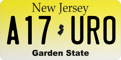 NJ license plate A17URO