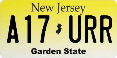 NJ license plate A17URR