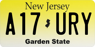 NJ license plate A17URY