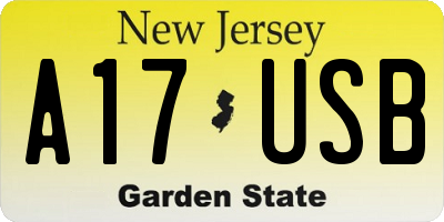 NJ license plate A17USB