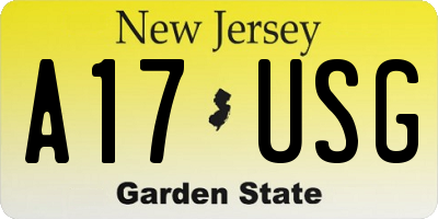 NJ license plate A17USG