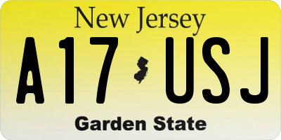 NJ license plate A17USJ