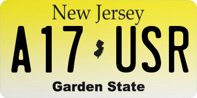 NJ license plate A17USR