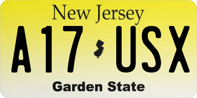 NJ license plate A17USX