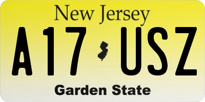 NJ license plate A17USZ
