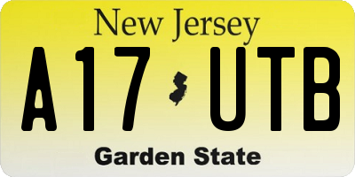NJ license plate A17UTB