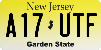 NJ license plate A17UTF