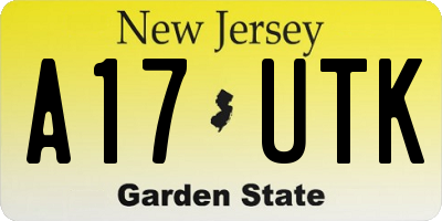 NJ license plate A17UTK