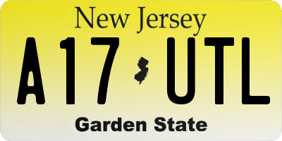 NJ license plate A17UTL