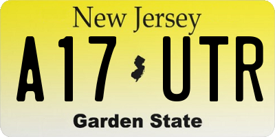 NJ license plate A17UTR
