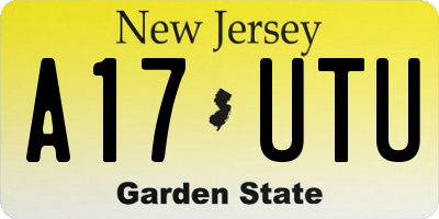 NJ license plate A17UTU