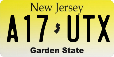 NJ license plate A17UTX