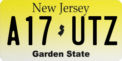 NJ license plate A17UTZ