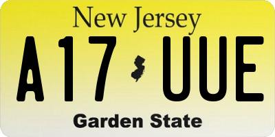 NJ license plate A17UUE