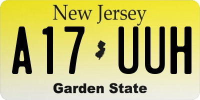 NJ license plate A17UUH