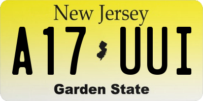 NJ license plate A17UUI