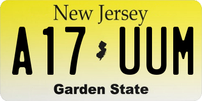 NJ license plate A17UUM