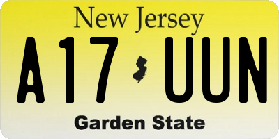 NJ license plate A17UUN