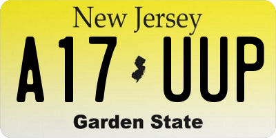 NJ license plate A17UUP