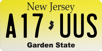 NJ license plate A17UUS