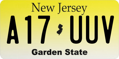 NJ license plate A17UUV