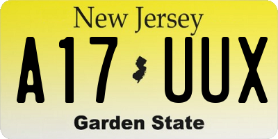 NJ license plate A17UUX