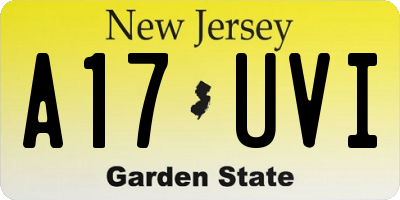 NJ license plate A17UVI