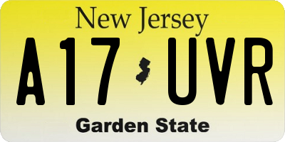 NJ license plate A17UVR
