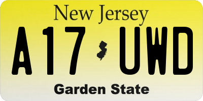NJ license plate A17UWD