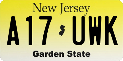 NJ license plate A17UWK