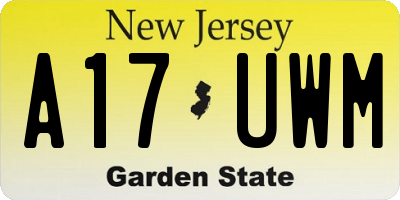NJ license plate A17UWM
