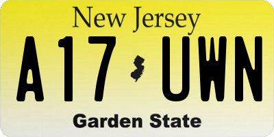 NJ license plate A17UWN