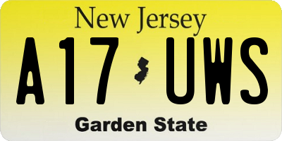 NJ license plate A17UWS