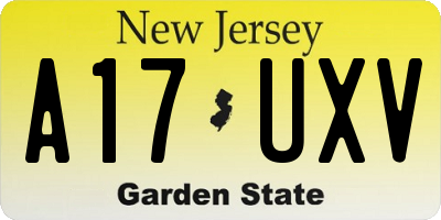 NJ license plate A17UXV