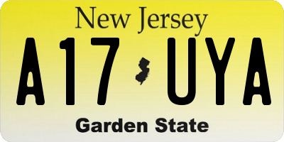 NJ license plate A17UYA