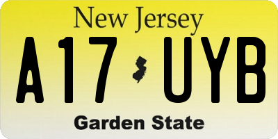 NJ license plate A17UYB