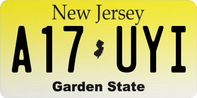 NJ license plate A17UYI