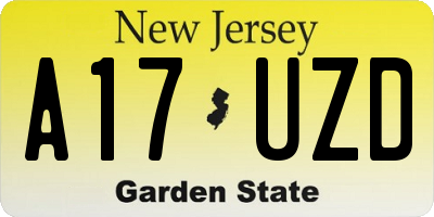 NJ license plate A17UZD