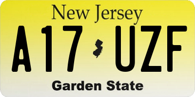 NJ license plate A17UZF