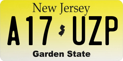 NJ license plate A17UZP