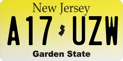 NJ license plate A17UZW