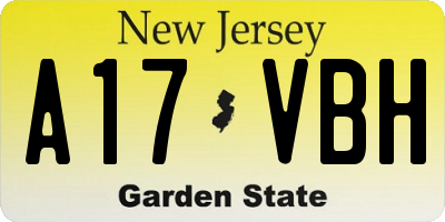 NJ license plate A17VBH