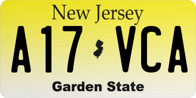NJ license plate A17VCA
